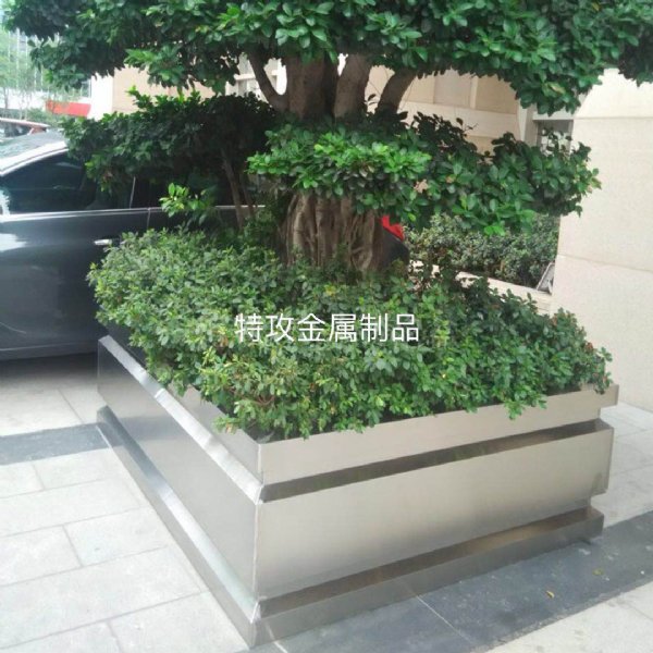 201/304花盆_城市绿化工程不锈钢景观花盆花箱_拉丝香槟金不锈钢花池树池